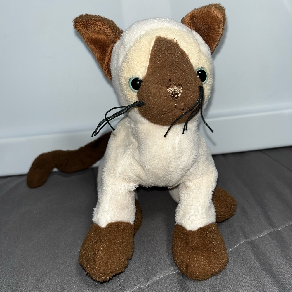 Ganz‎ Webkinz Siamese Kitty Cat Plush Tan Brown Stuffed Animal 8" No Code